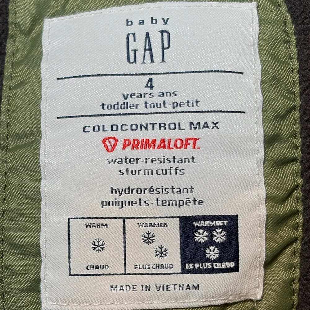Baby GAP COLDCONTROL MAX primaloft, water, resistant jacket. Size 4 - Picture 6 of 9